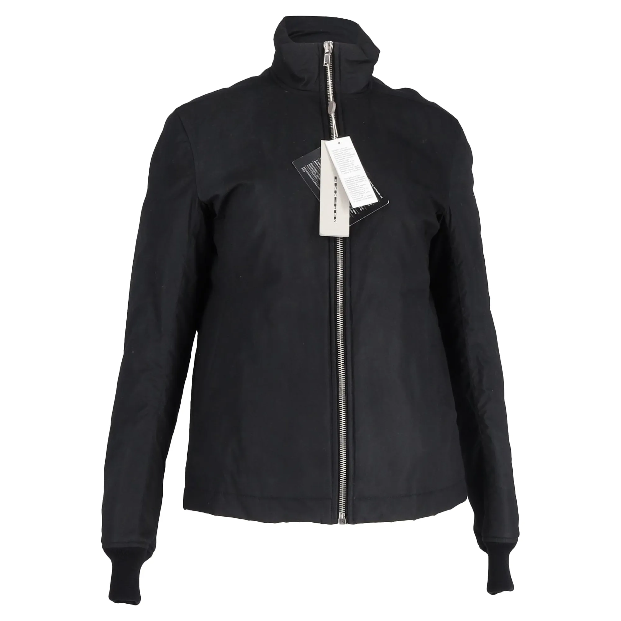Rick Owens Zipped Parka Jacket in Black Cotton