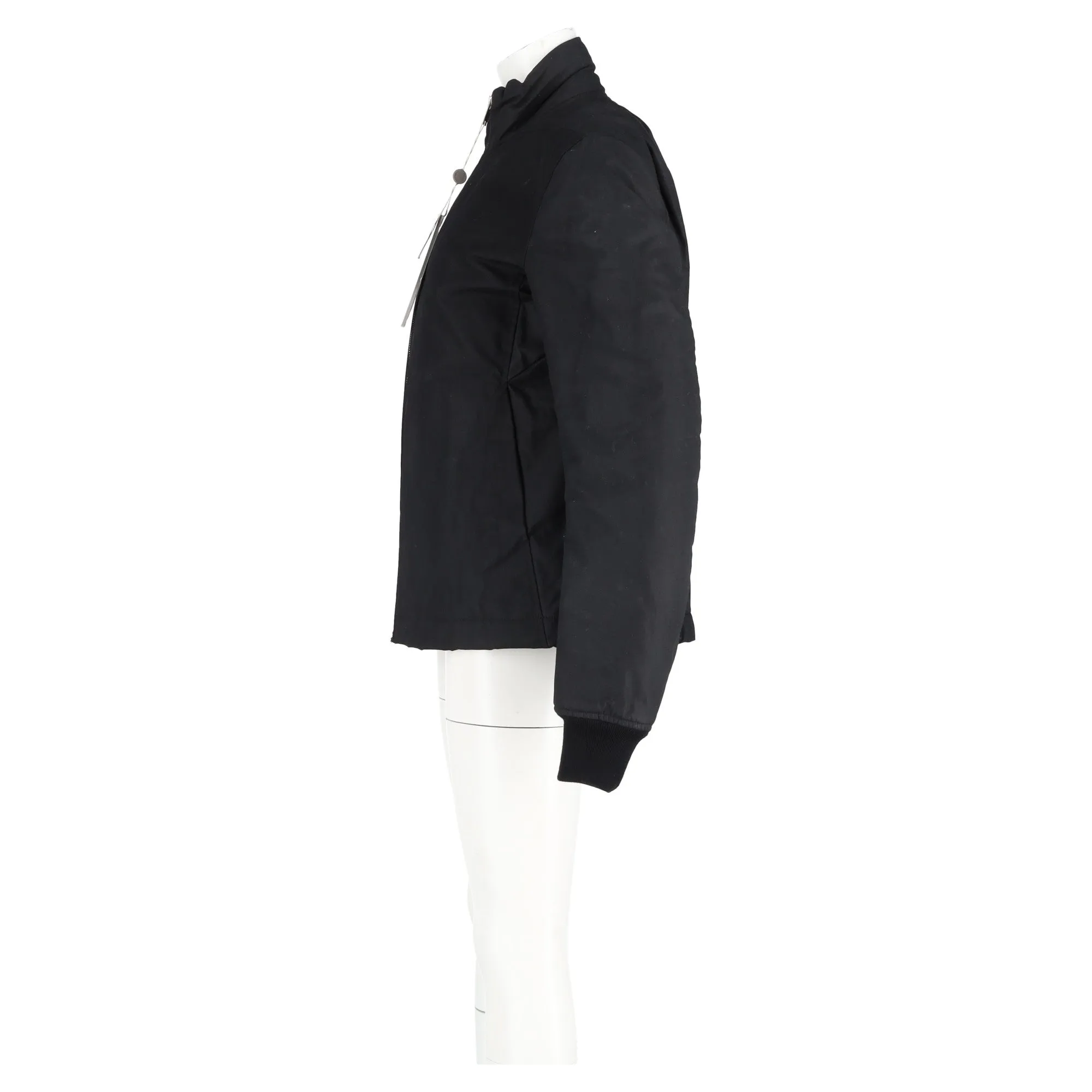 Rick Owens Zipped Parka Jacket in Black Cotton