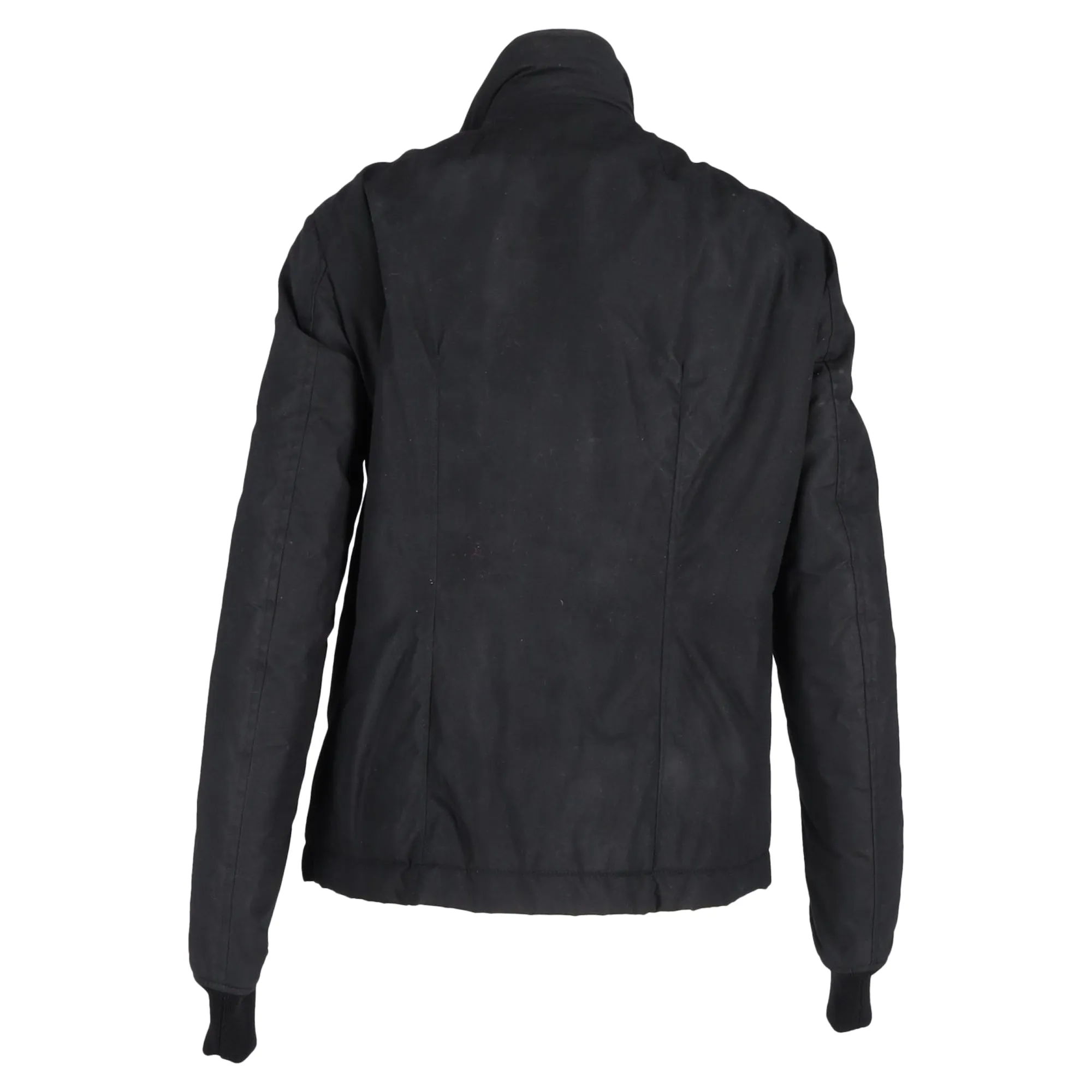 Rick Owens Zipped Parka Jacket in Black Cotton
