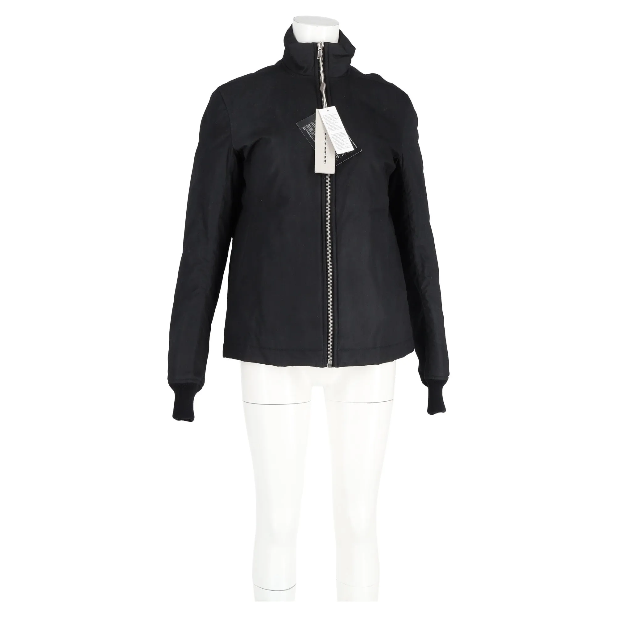 Rick Owens Zipped Parka Jacket in Black Cotton