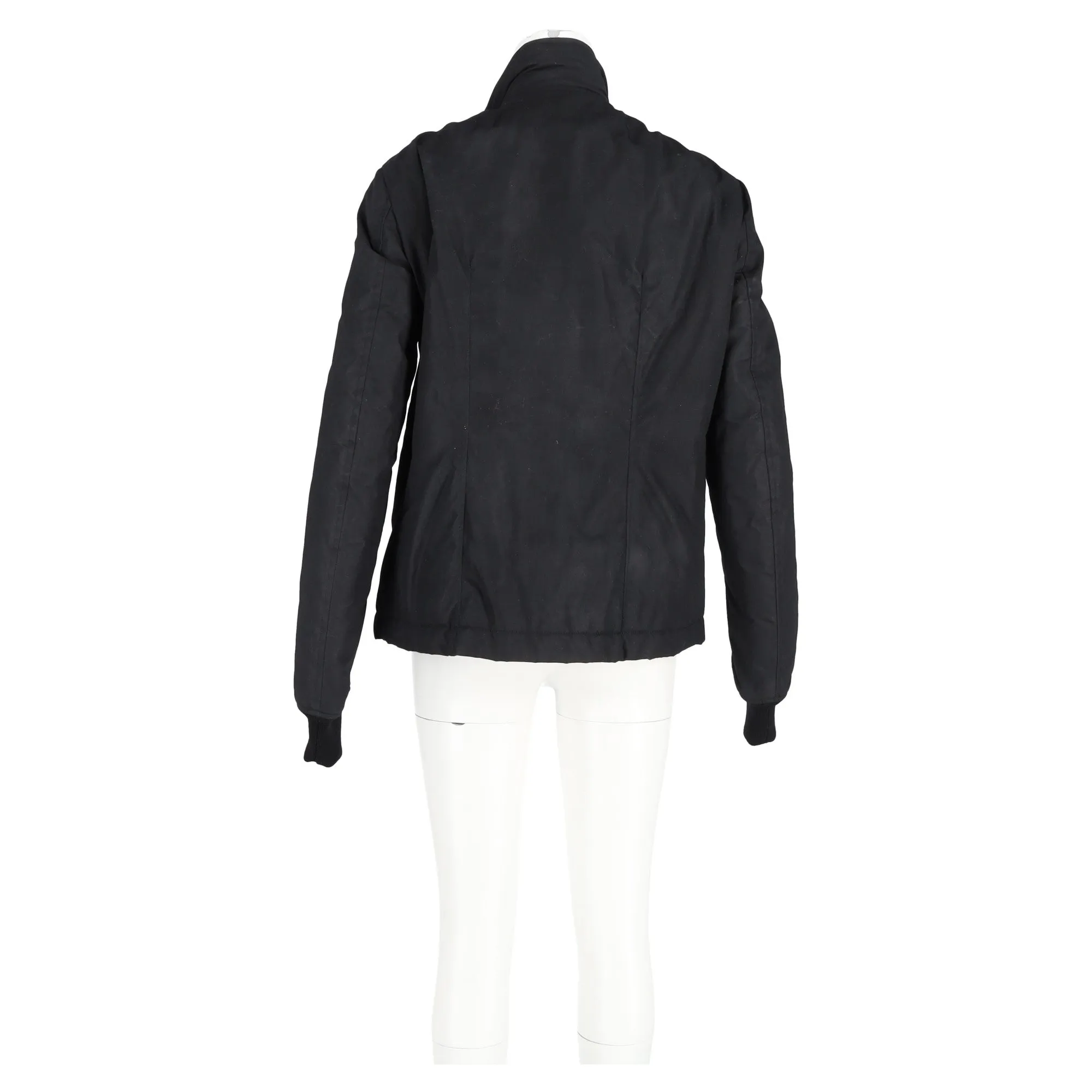 Rick Owens Zipped Parka Jacket in Black Cotton
