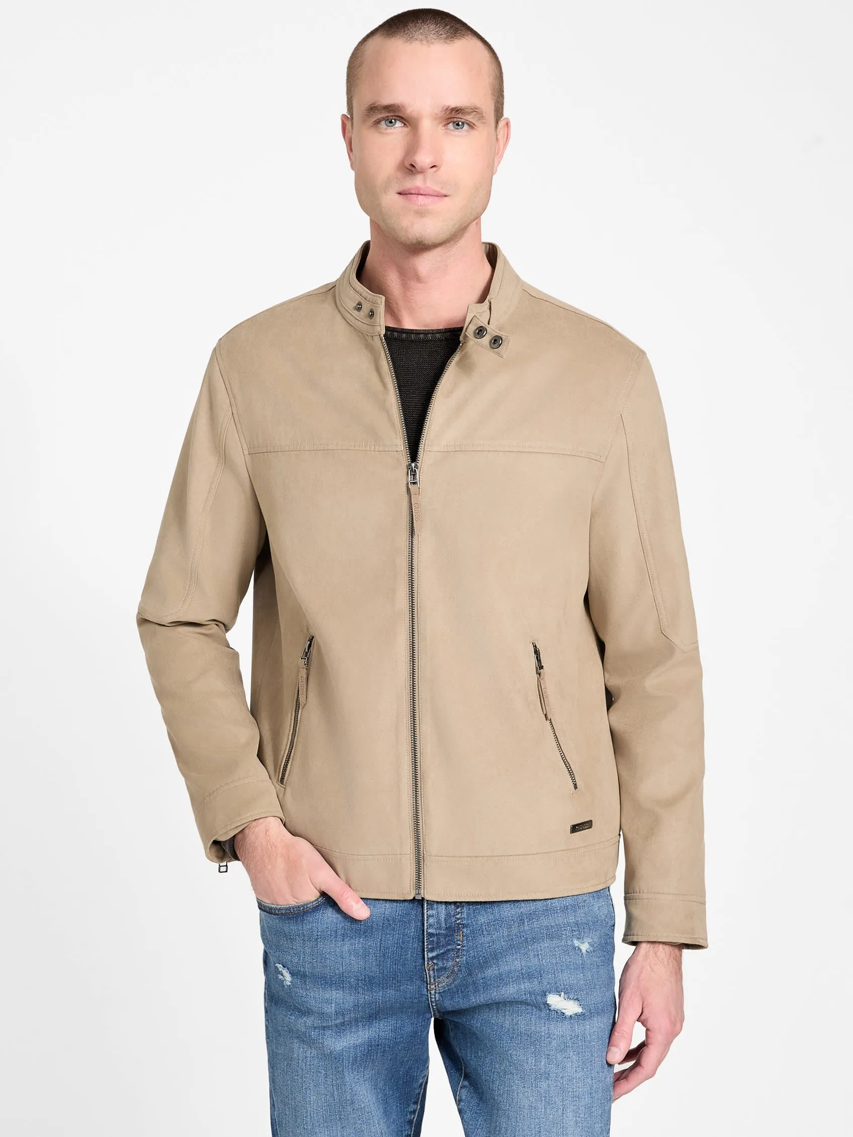Rickie Faux-Suede Biker Jacket
