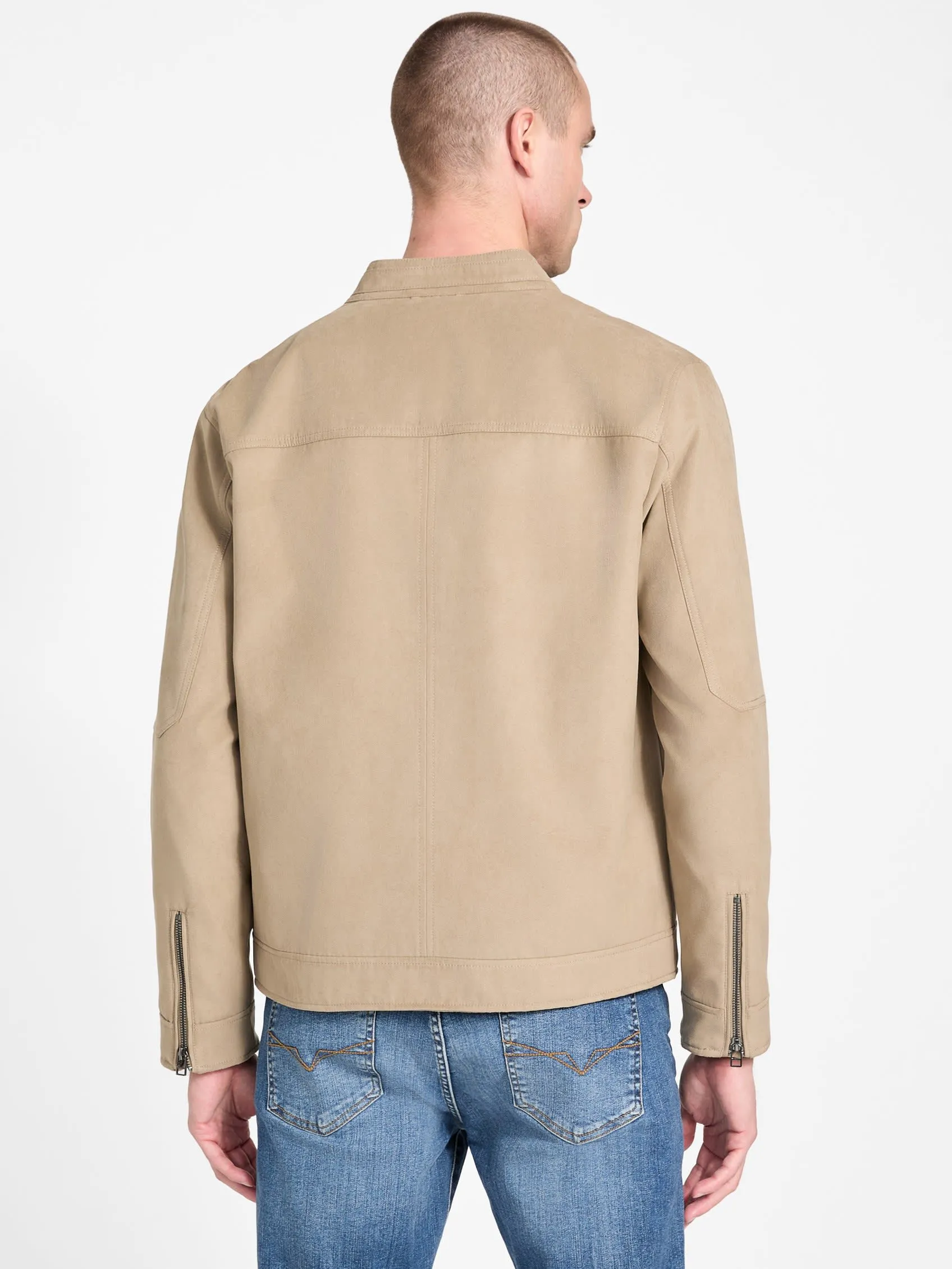 Rickie Faux-Suede Biker Jacket
