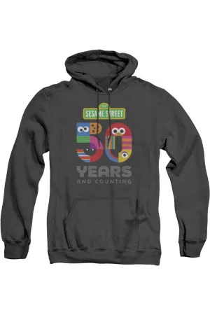 Sesame Street 50 Years Logo Adult Heather Hoodie