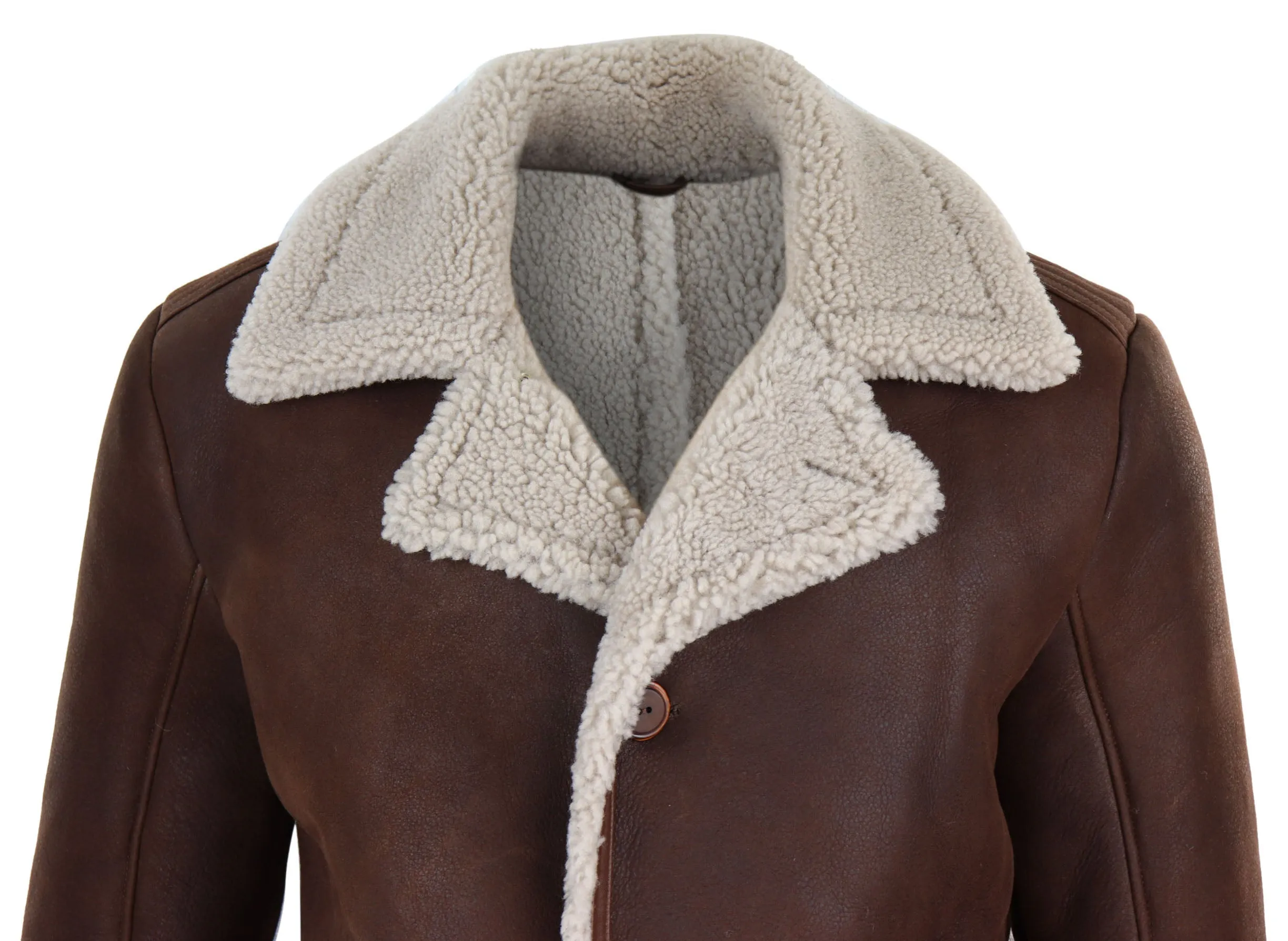 Sheepskin Buttoned Winter Coat