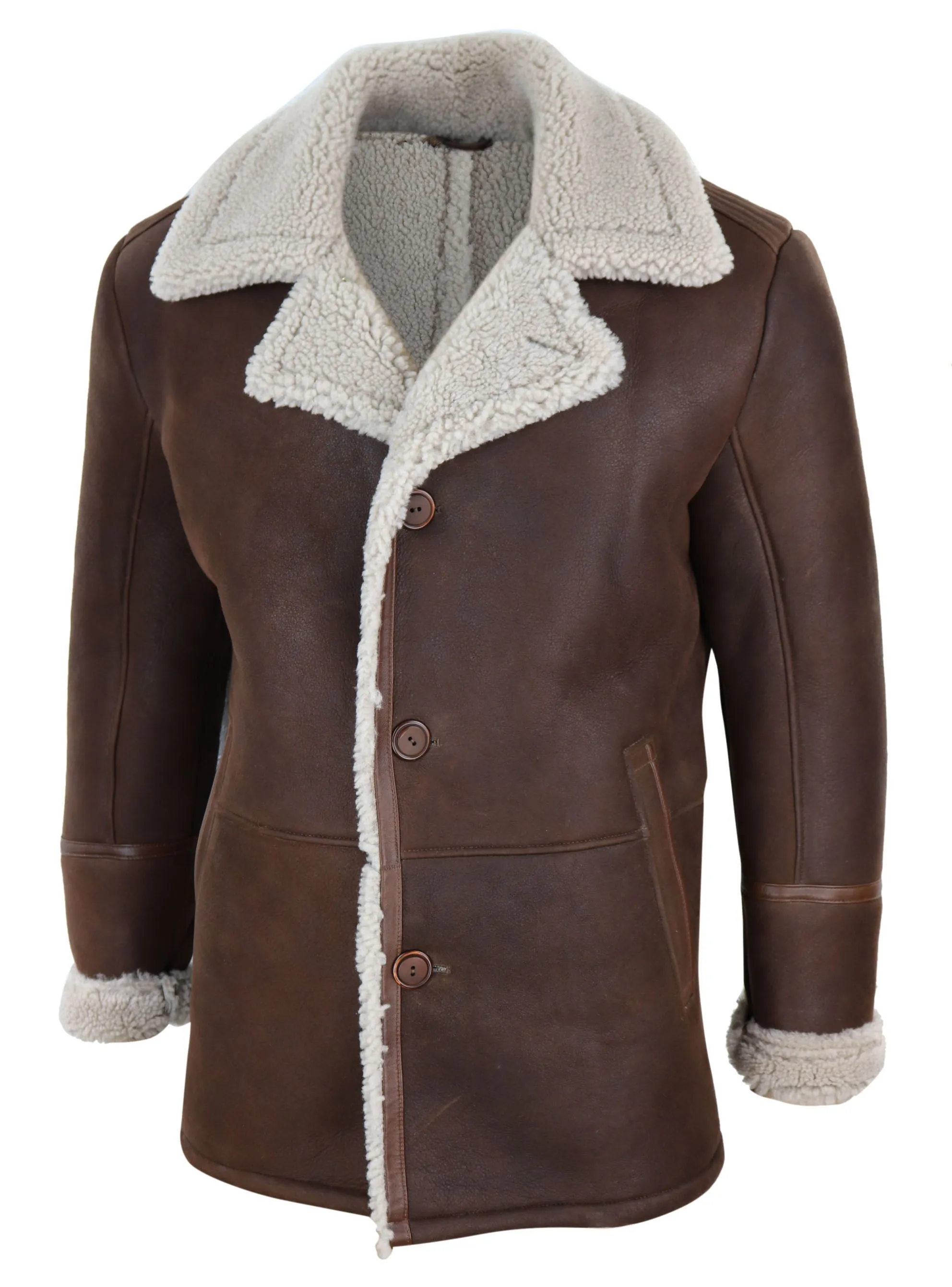 Sheepskin Buttoned Winter Coat