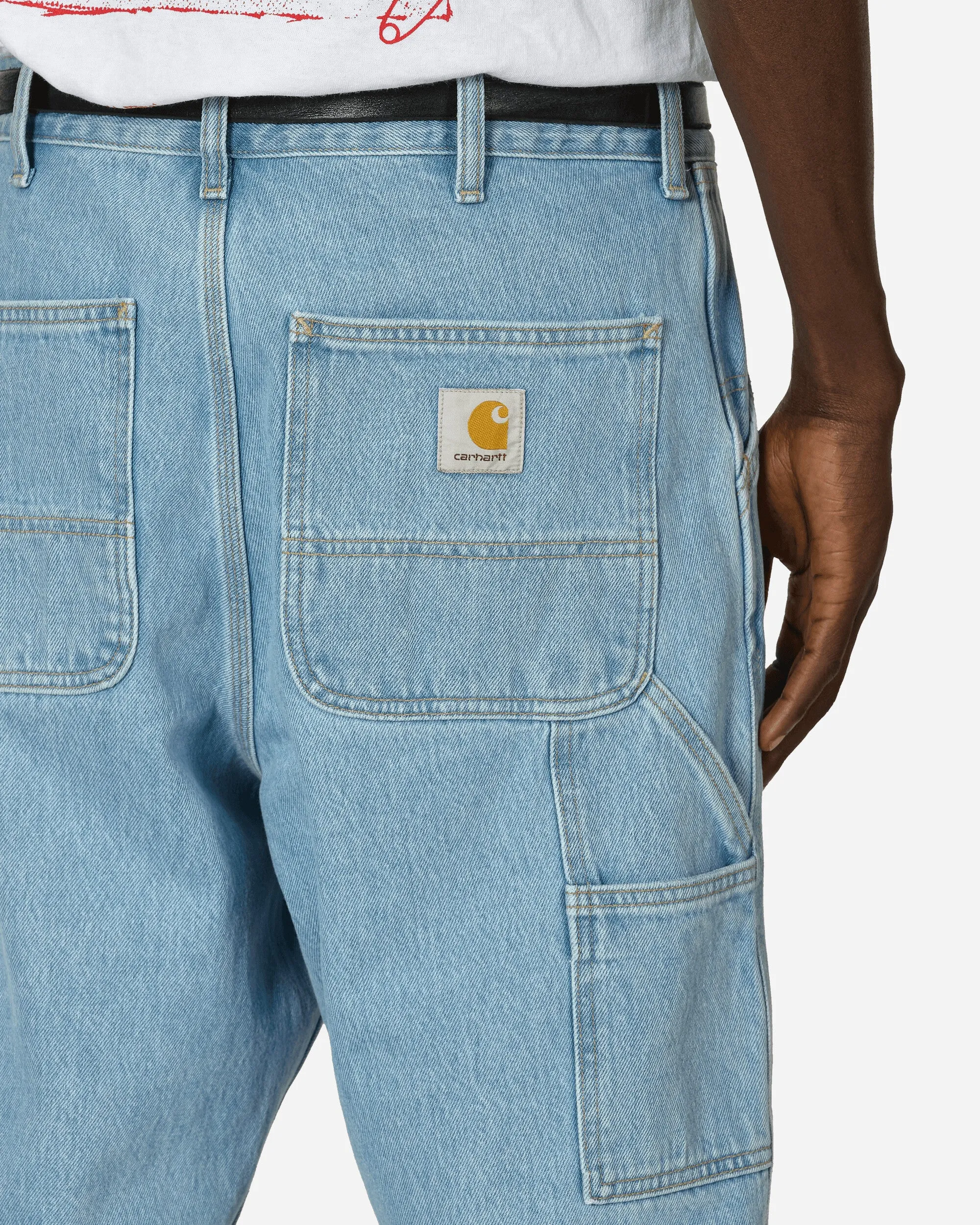 Single Knee Pants Blue (Heavy Stone Bleached)