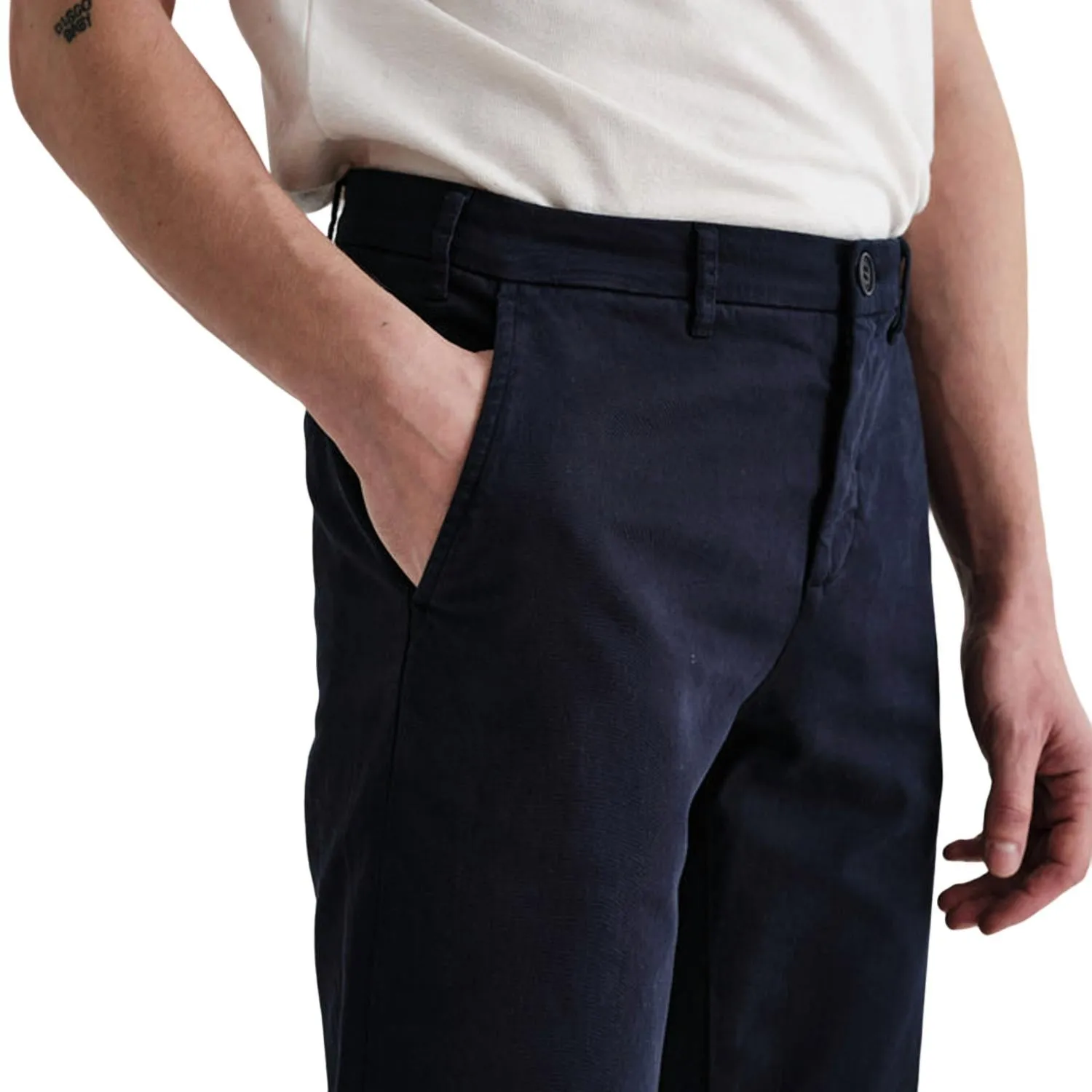 Skye Cotton Twill Trouser In Navy