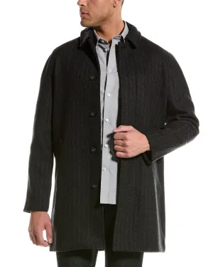 Slate & Stone Herringbone Mac Wool-Blend Coat