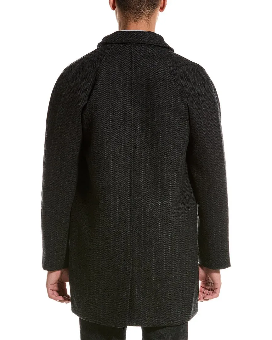 Slate & Stone Herringbone Mac Wool-Blend Coat