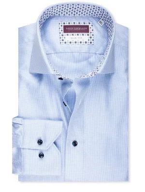 Slim FIt Flower Inlay Shirt Blue