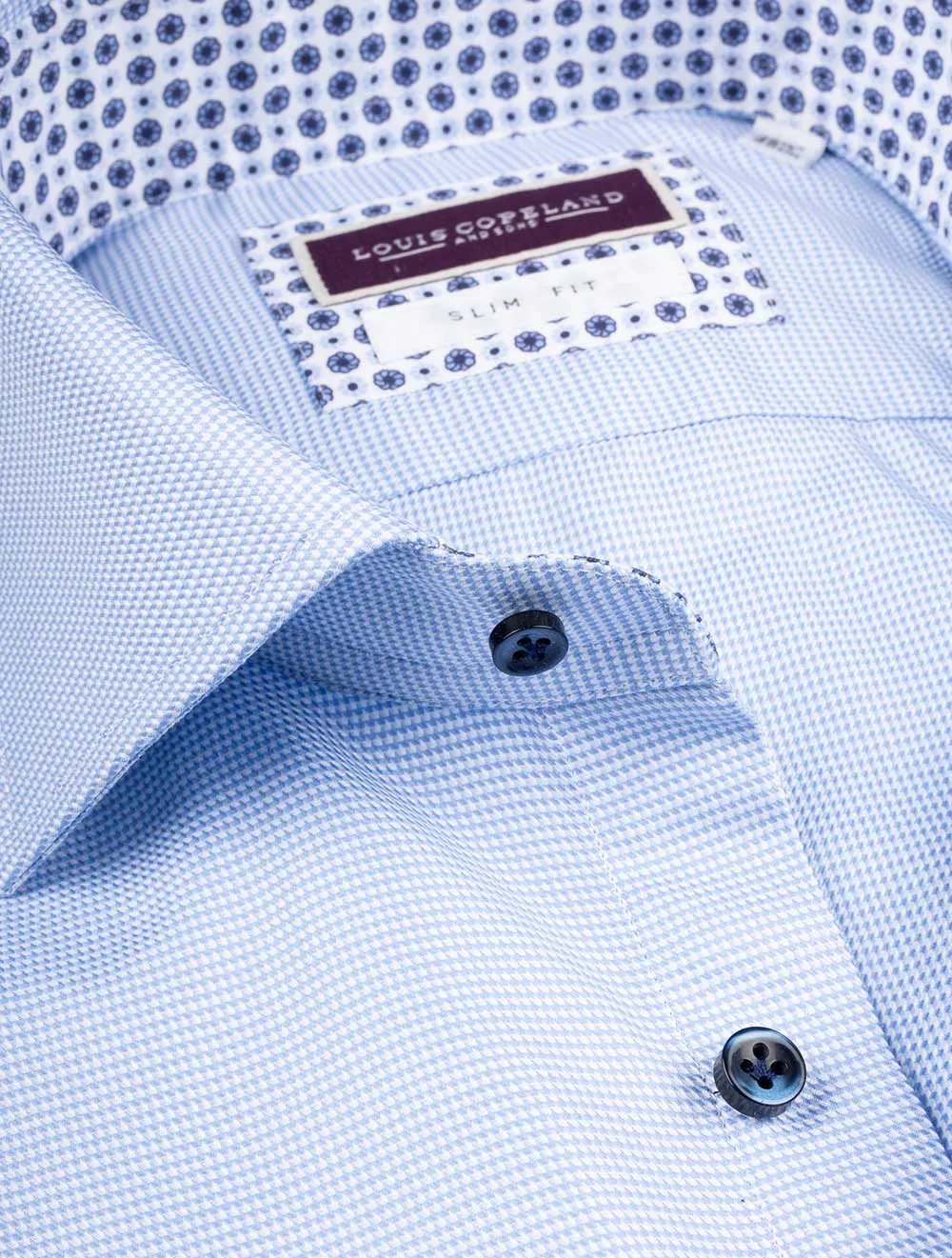 Slim FIt Flower Inlay Shirt Blue