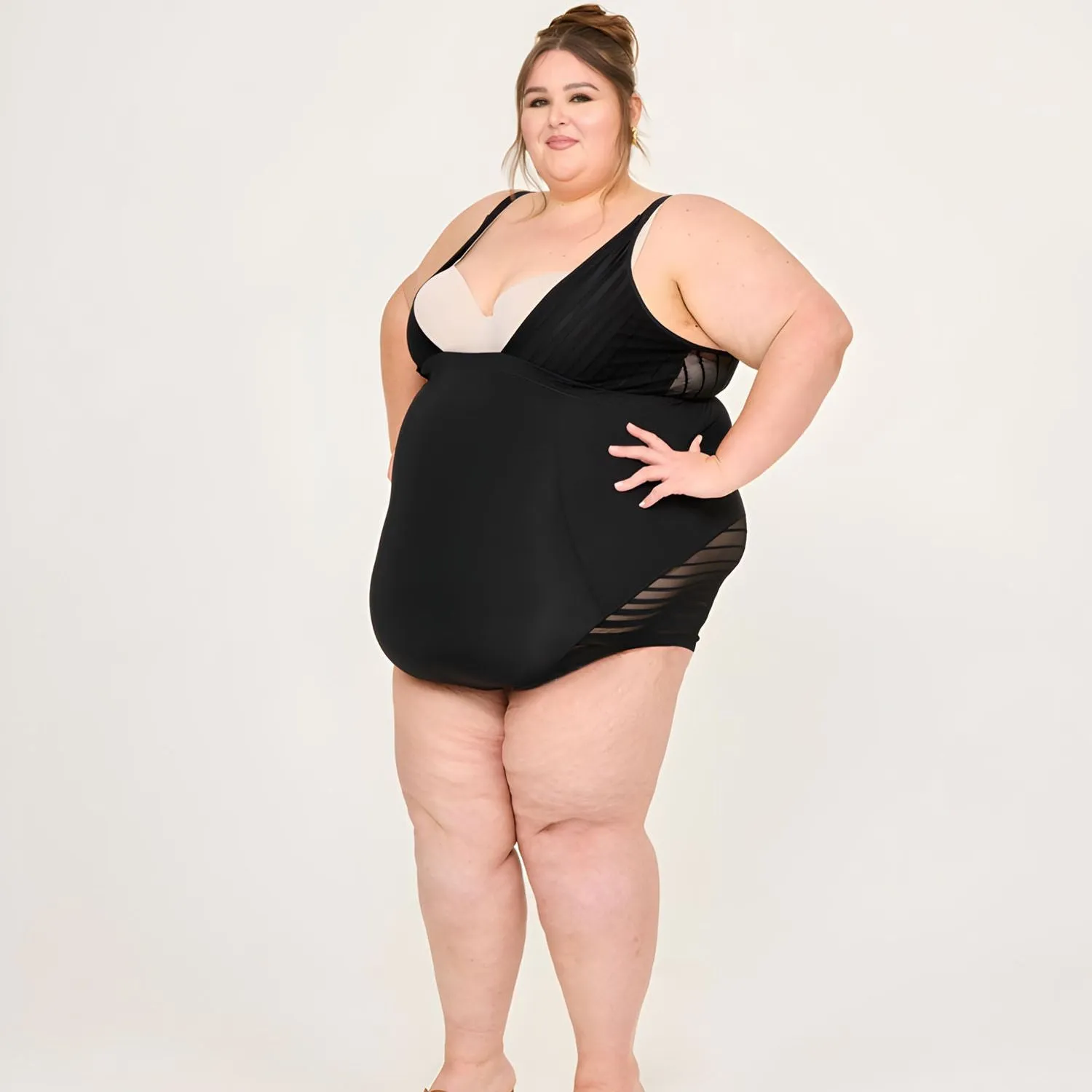 Smoothwear Open Bust Bodysuit - Black