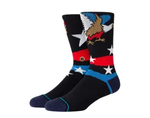 Stance Casual Freedom Strikes Black Crew Socks M558B20FRE-BLK