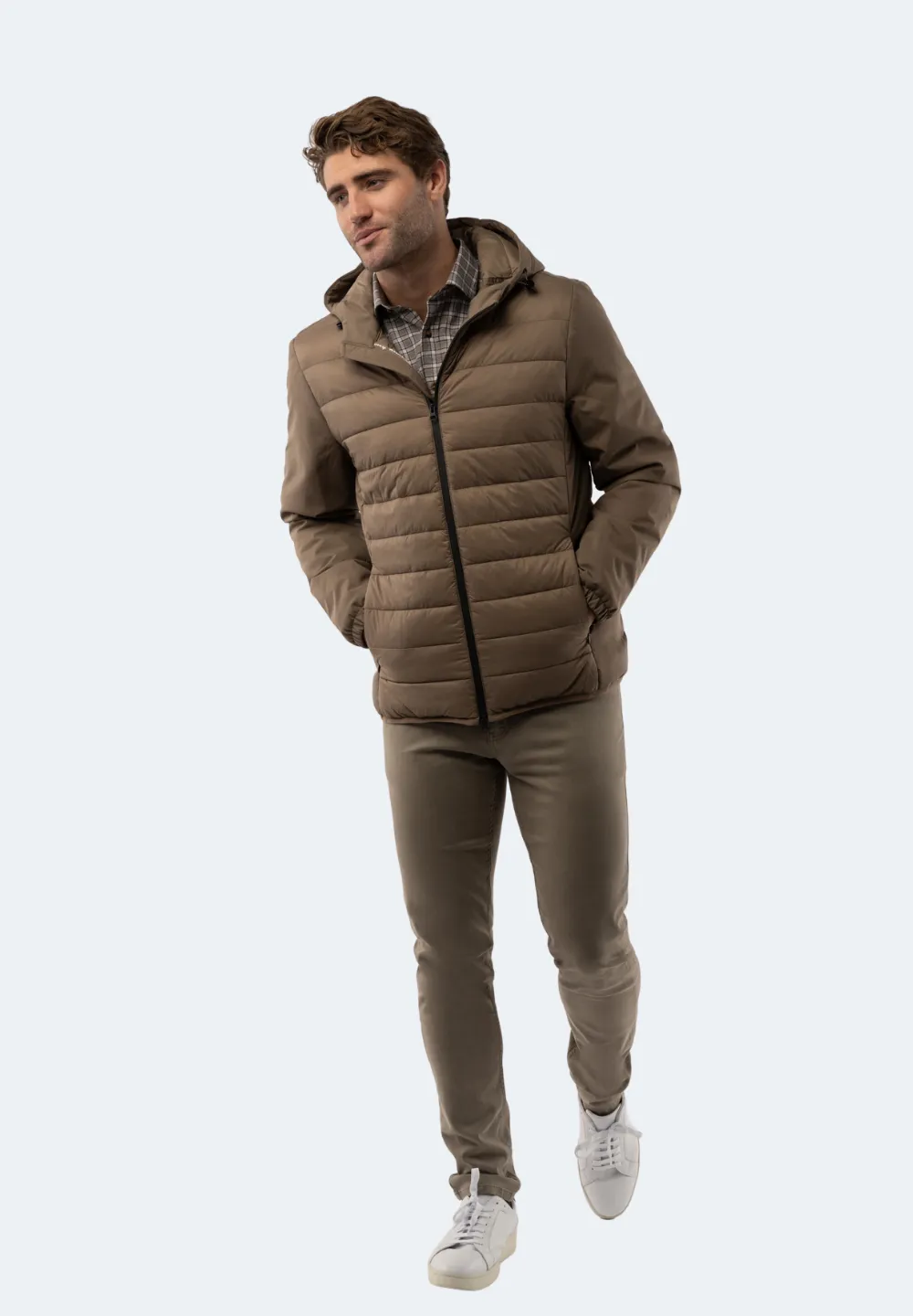 Stone Hooded Puff Coat