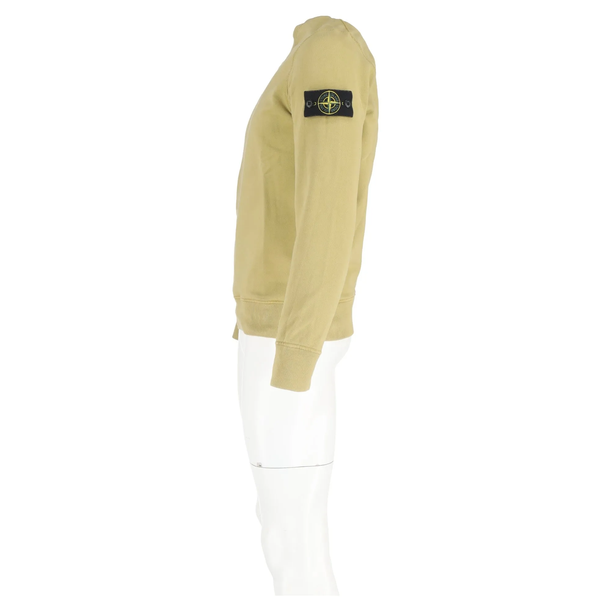 Stone Island Garment Dyed Fleece Sweatshirt in Dark Beige Cotton