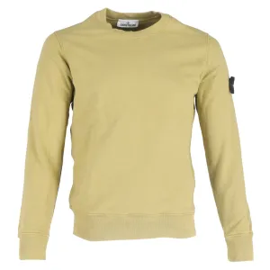 Stone Island Garment Dyed Fleece Sweatshirt in Dark Beige Cotton