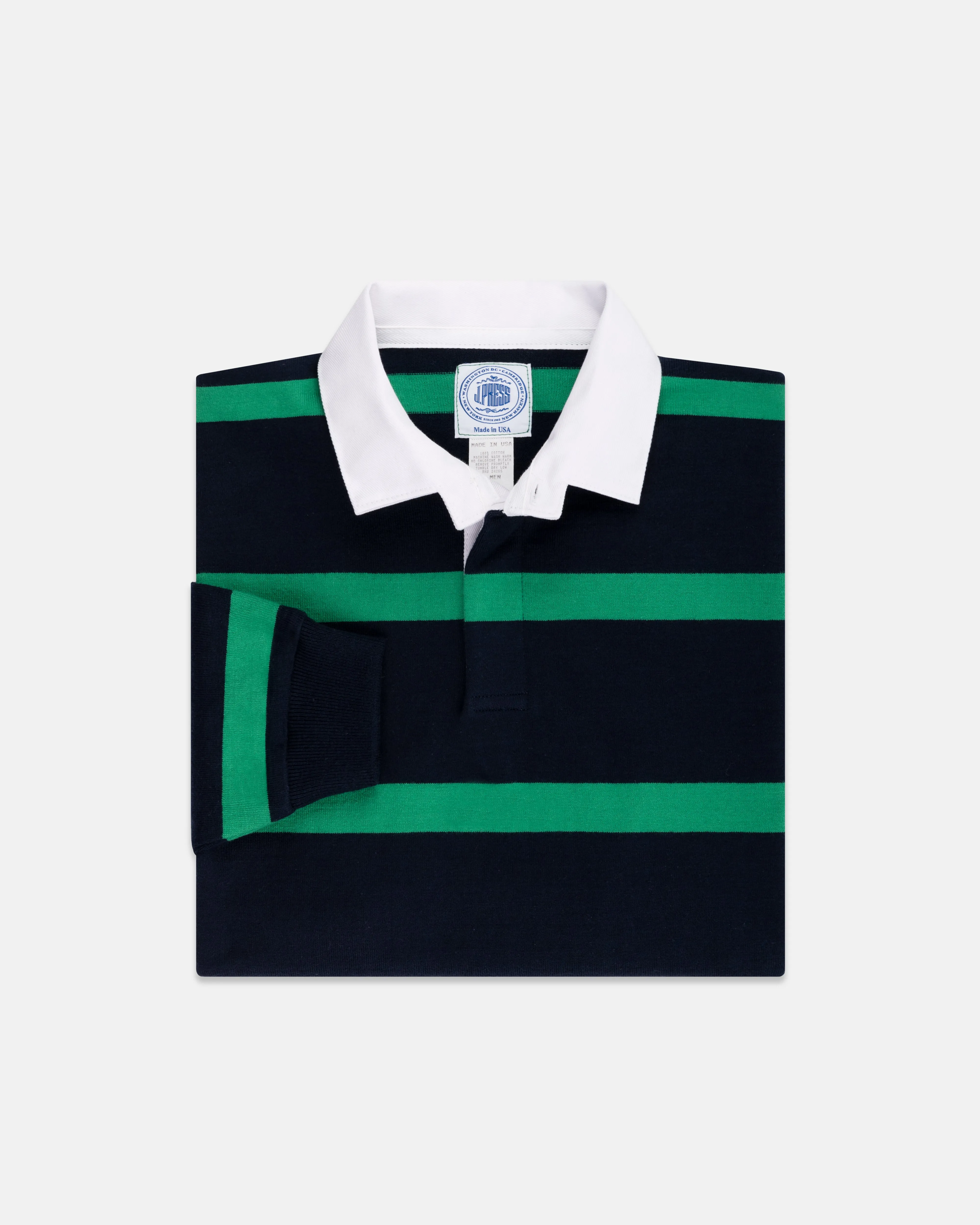 STRIPE RUGBY SHIRT - NAVY/KELLY