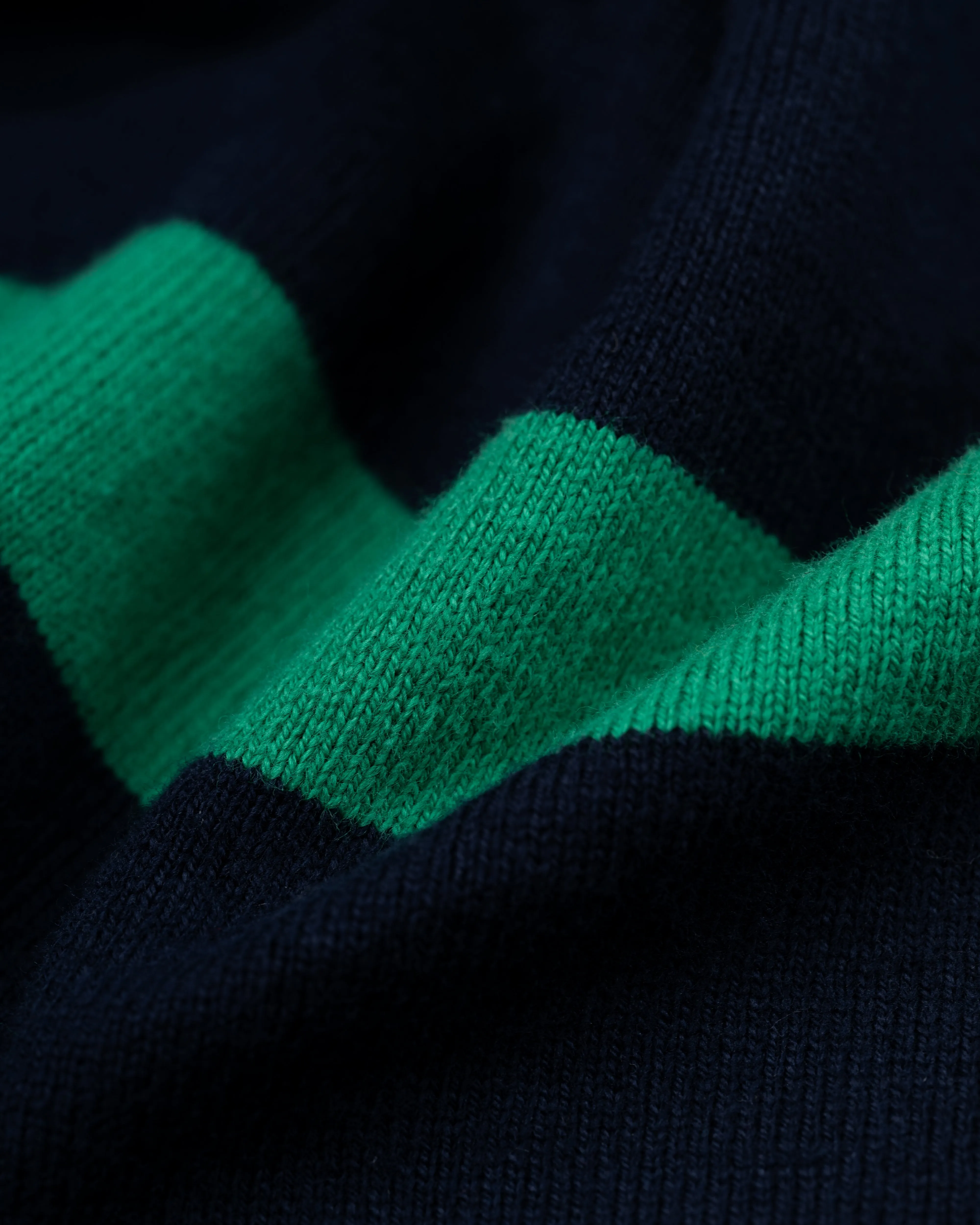STRIPE RUGBY SHIRT - NAVY/KELLY