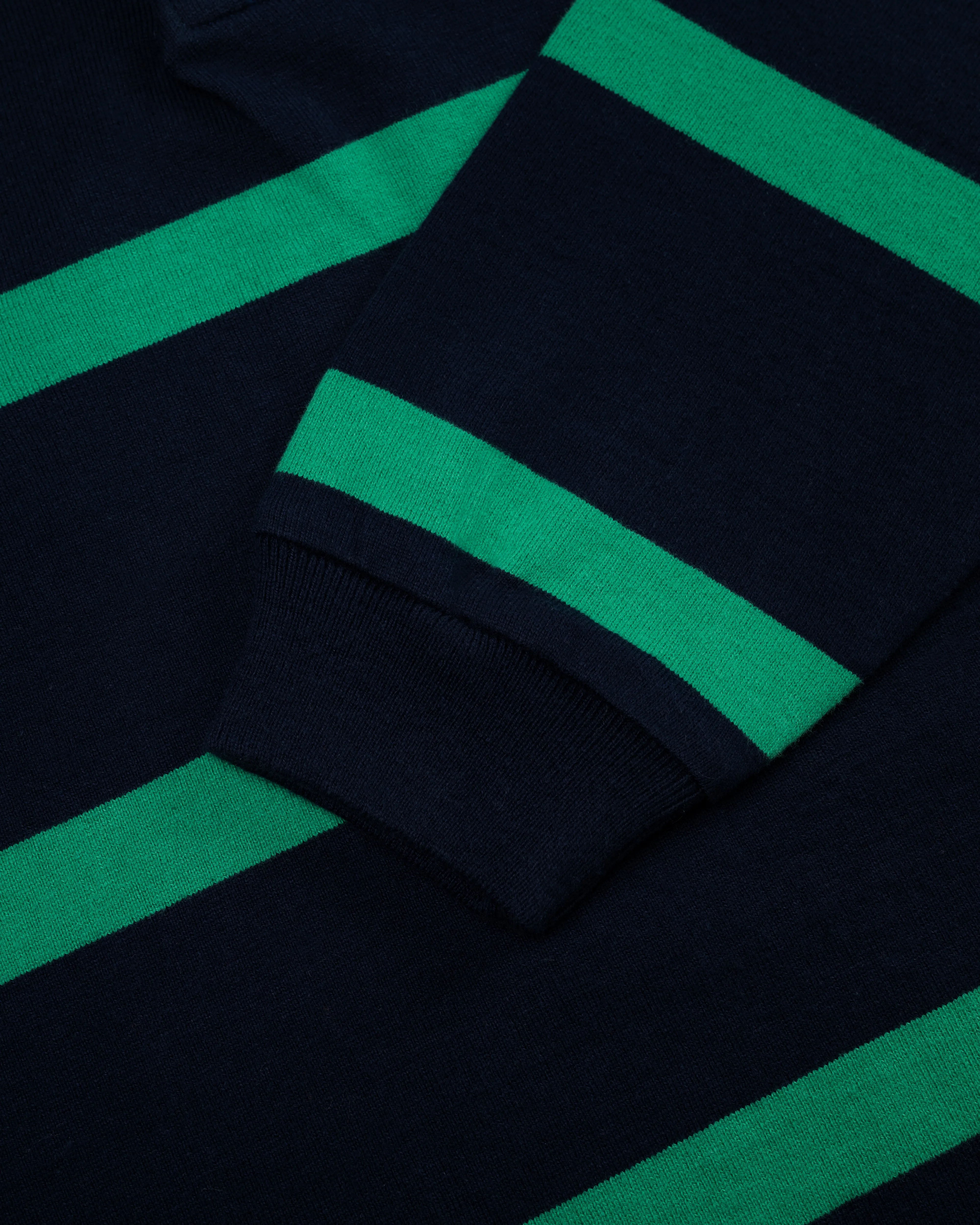 STRIPE RUGBY SHIRT - NAVY/KELLY
