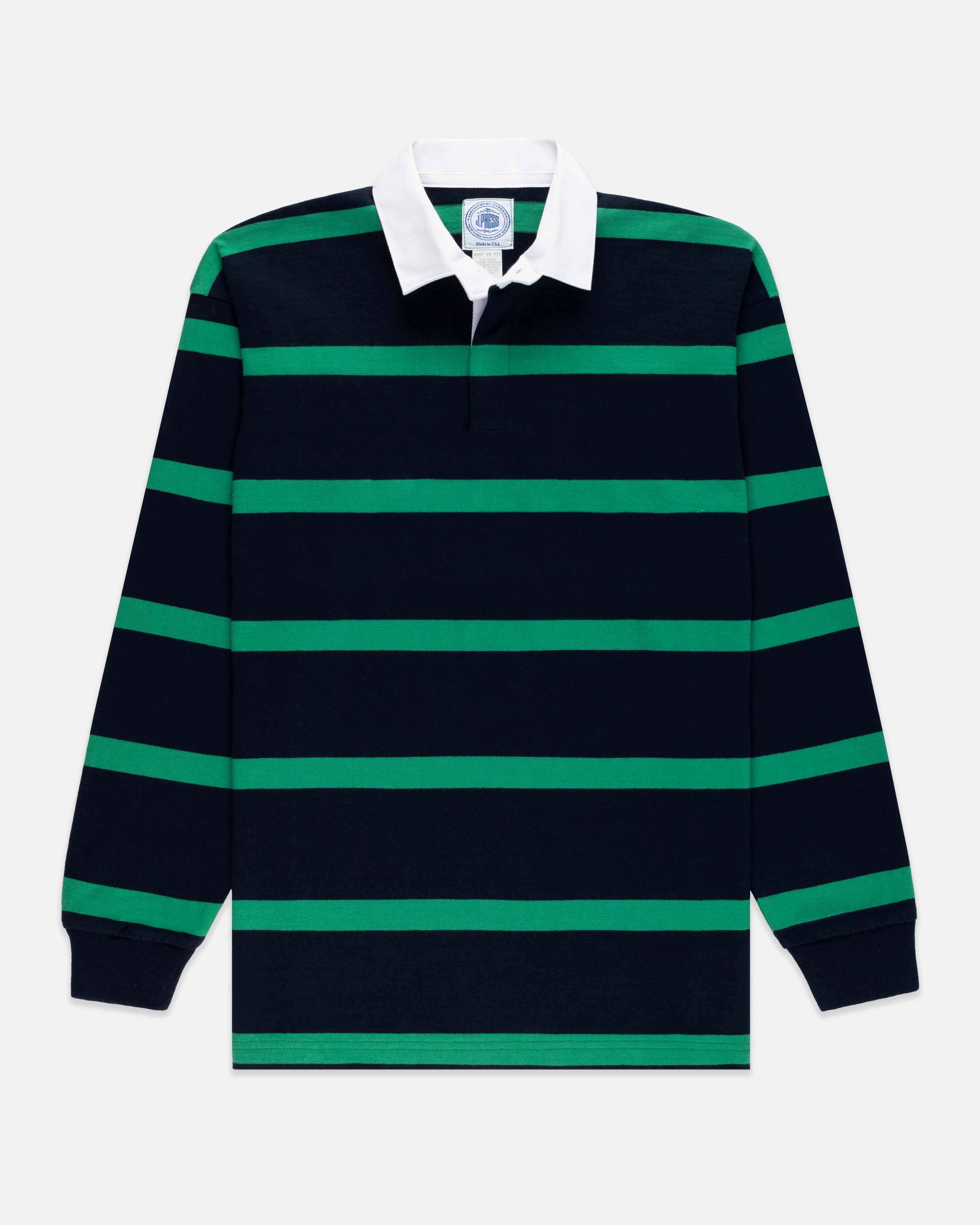 STRIPE RUGBY SHIRT - NAVY/KELLY