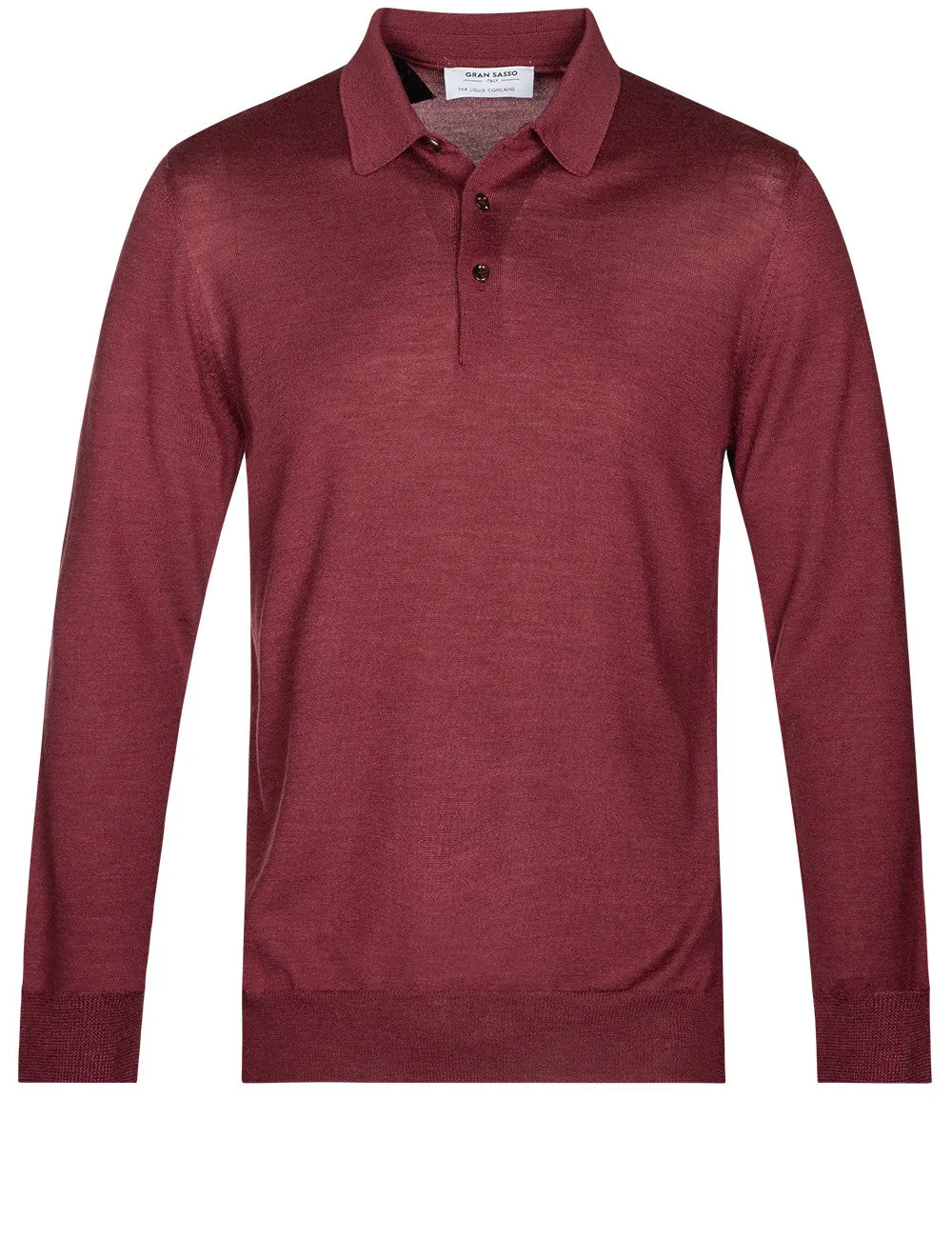 Tennis Long Sleeve Polo Burgundy