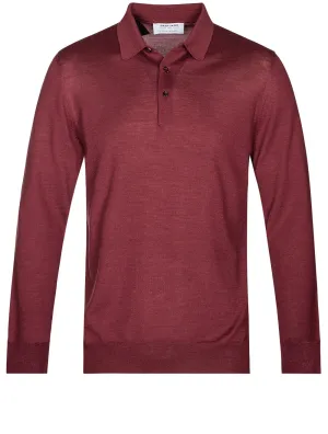Tennis Long Sleeve Polo Burgundy