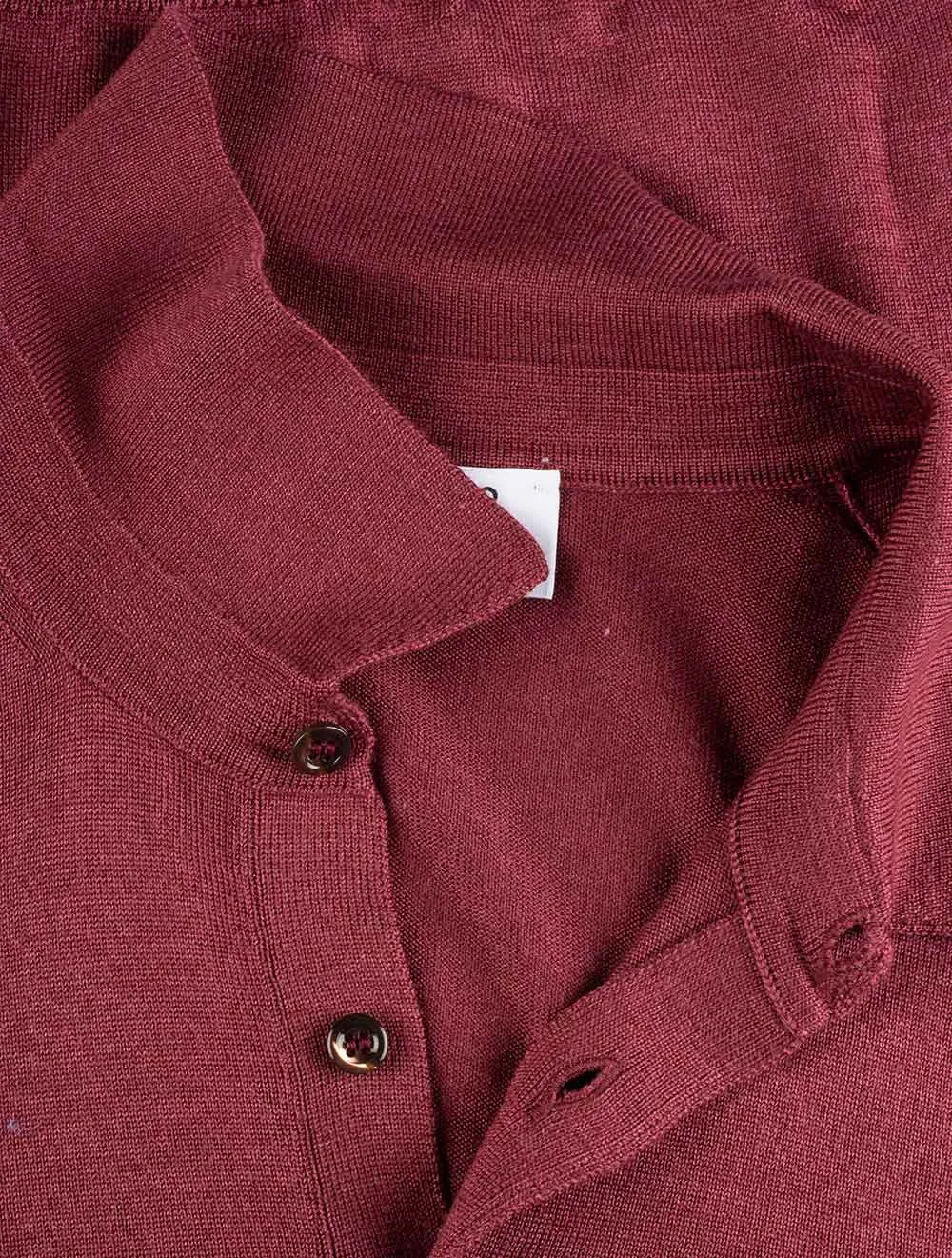 Tennis Long Sleeve Polo Burgundy