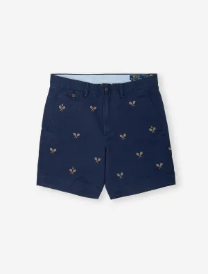Tennis Racquets Chino Shorts Blue