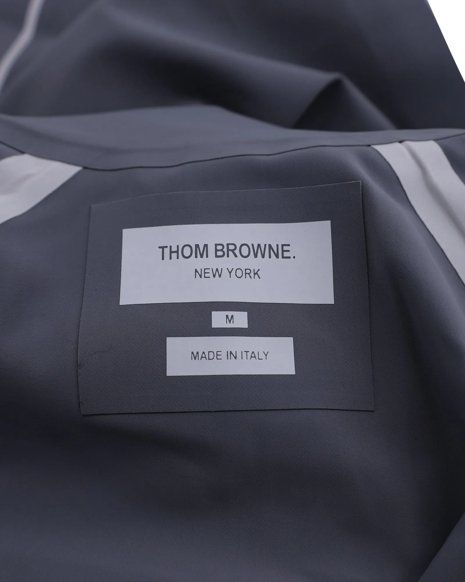 Thom Browne 4-Bar Compression Zip Jacket in Grey Polyamide
