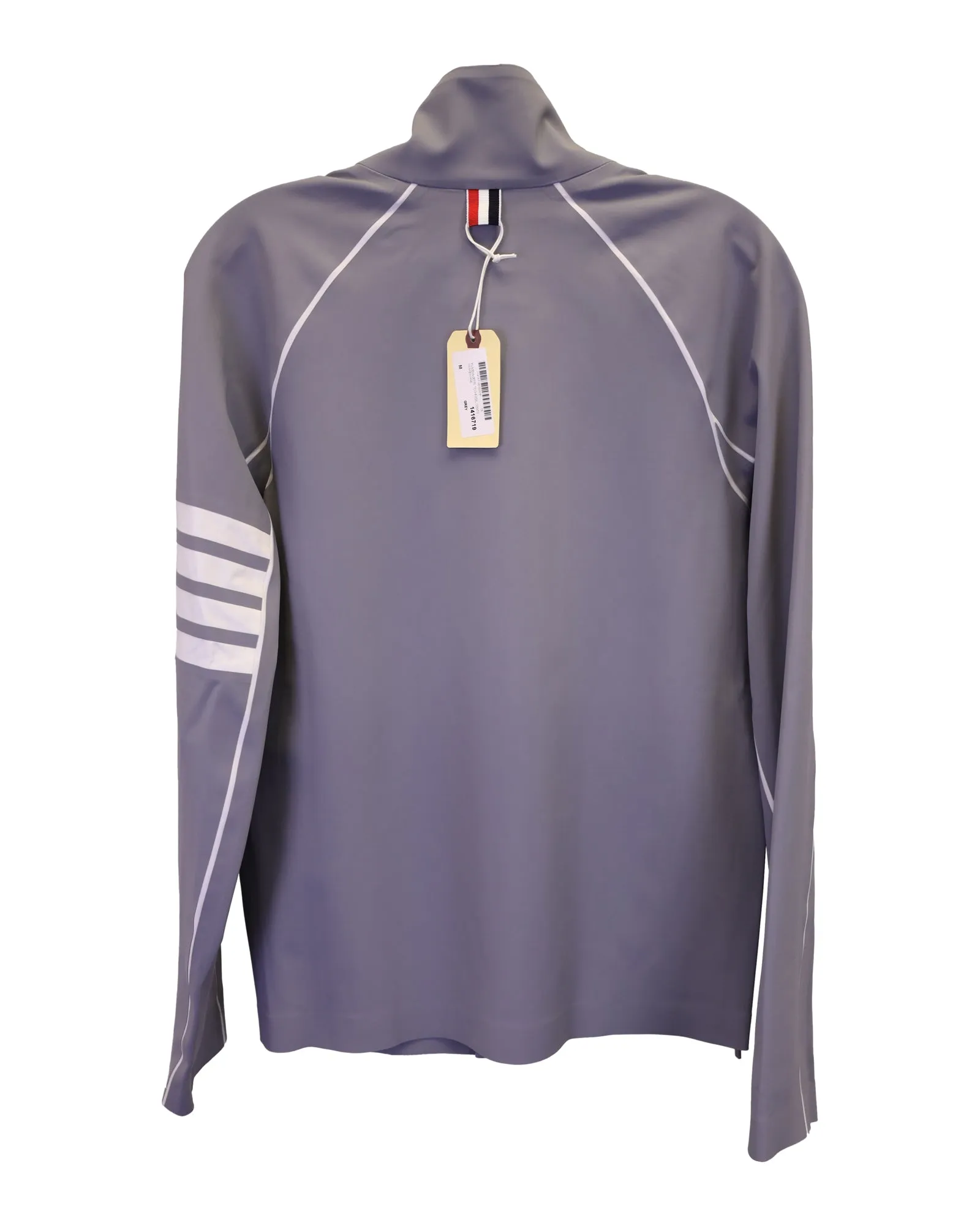 Thom Browne 4-Bar Compression Zip Jacket in Grey Polyamide