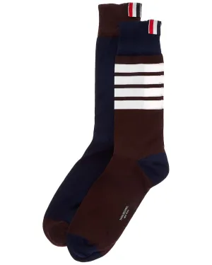 Thom Browne Fun Mix Jersey Mid-Calf Socks