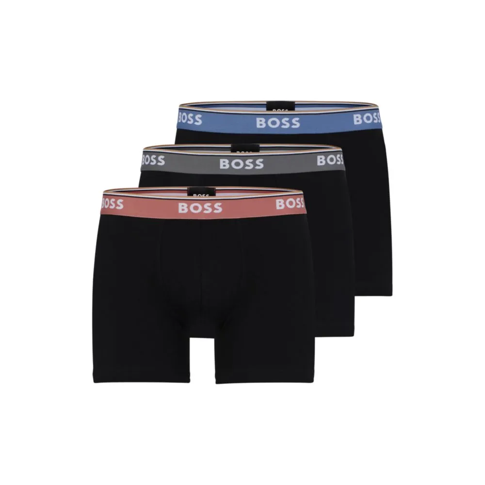 Three-pack of boxer briefs with logo waistbands