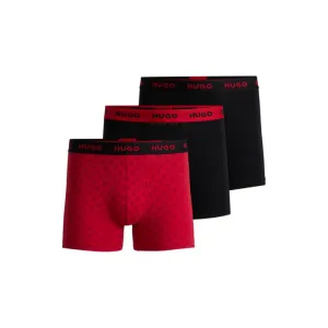 Three-pack of stretch-cotton boxer briefs with logos