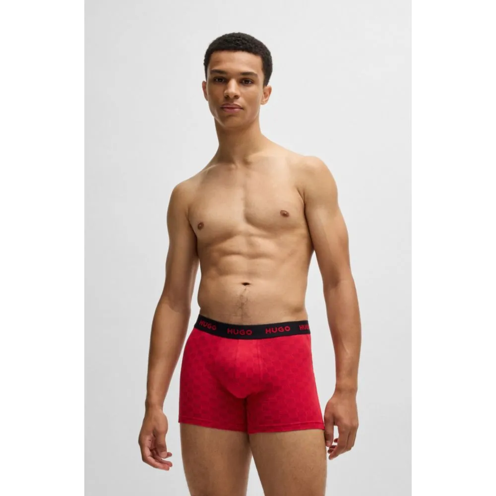Three-pack of stretch-cotton boxer briefs with logos