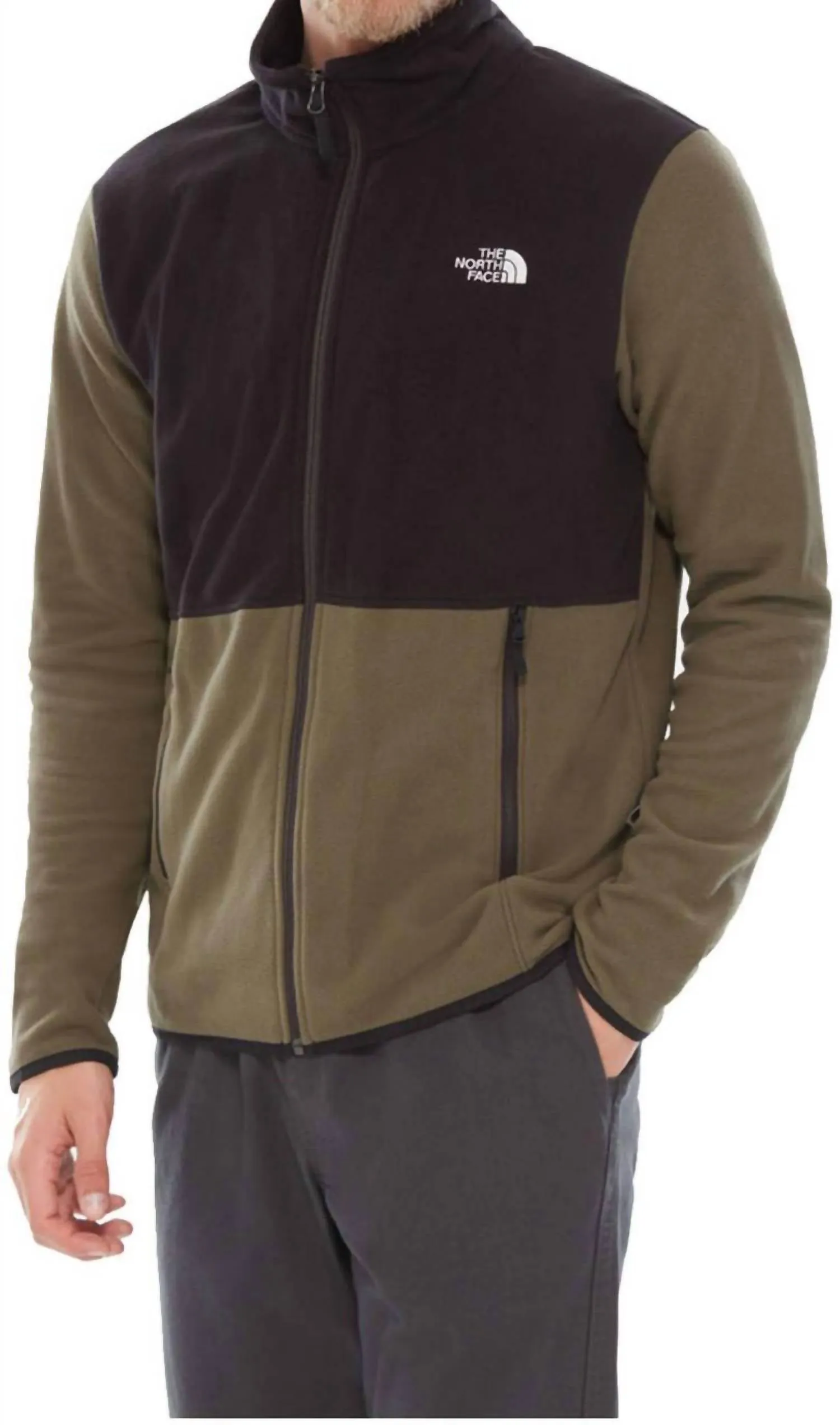 Tka Glacier Full Zip Jacket In New Taupe Green/tnf Black