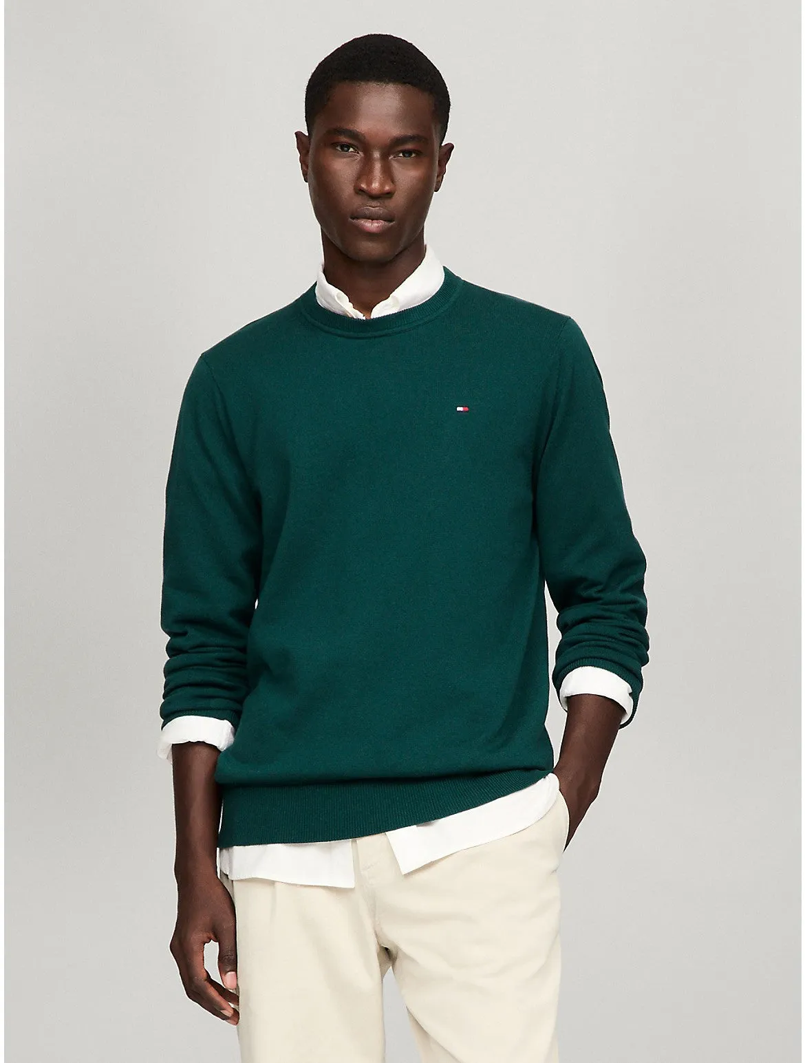 Tommy Hilfiger Men's Flag Logo Crewneck Sweater