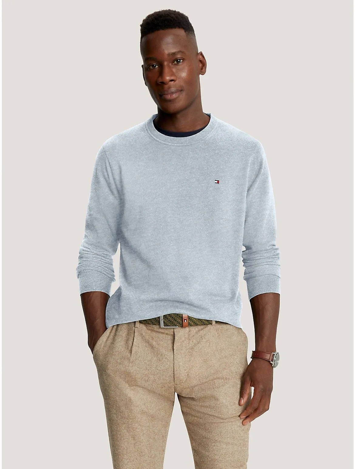 Tommy Hilfiger Men's Flag Logo Crewneck Sweater