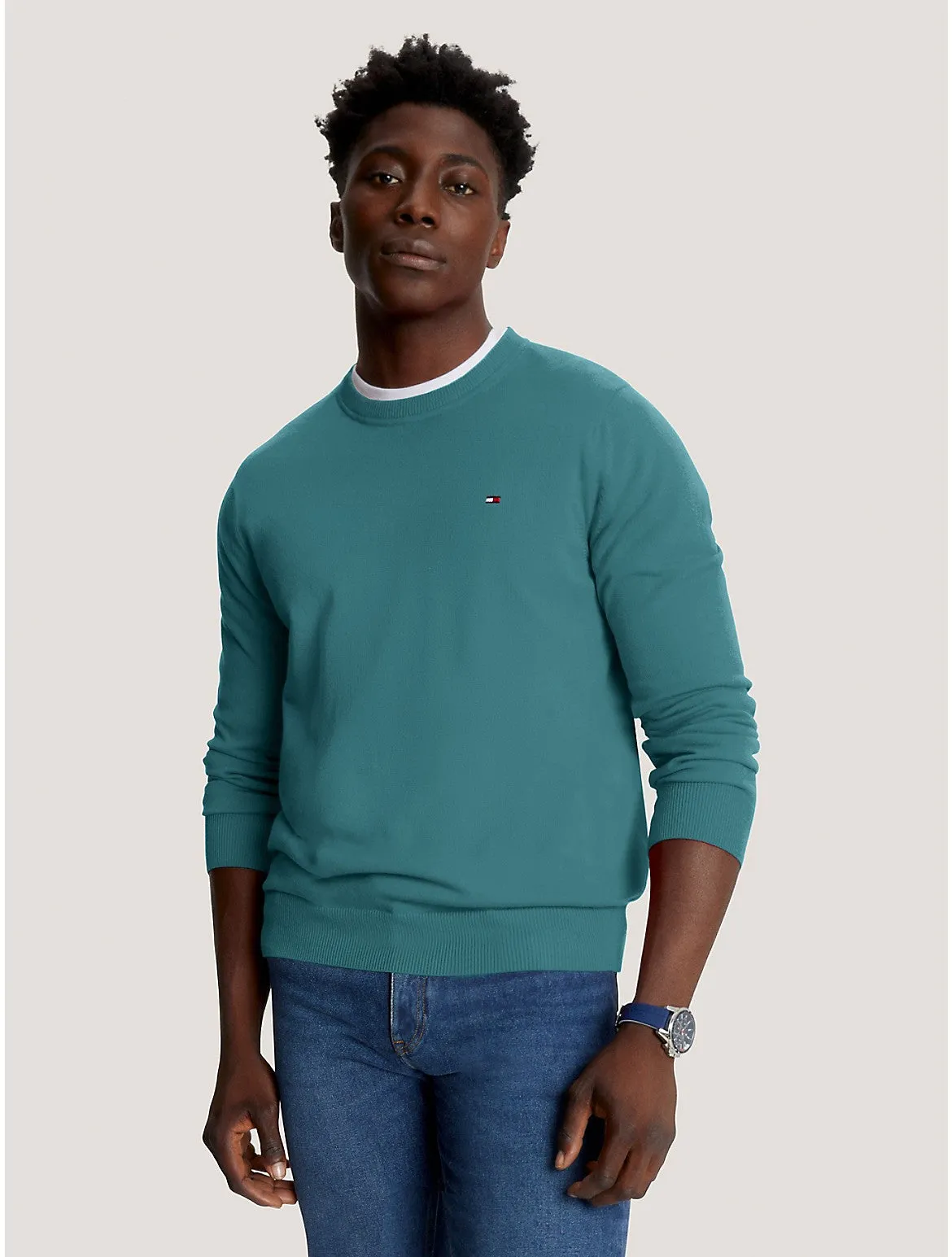 Tommy Hilfiger Men's Flag Logo Crewneck Sweater
