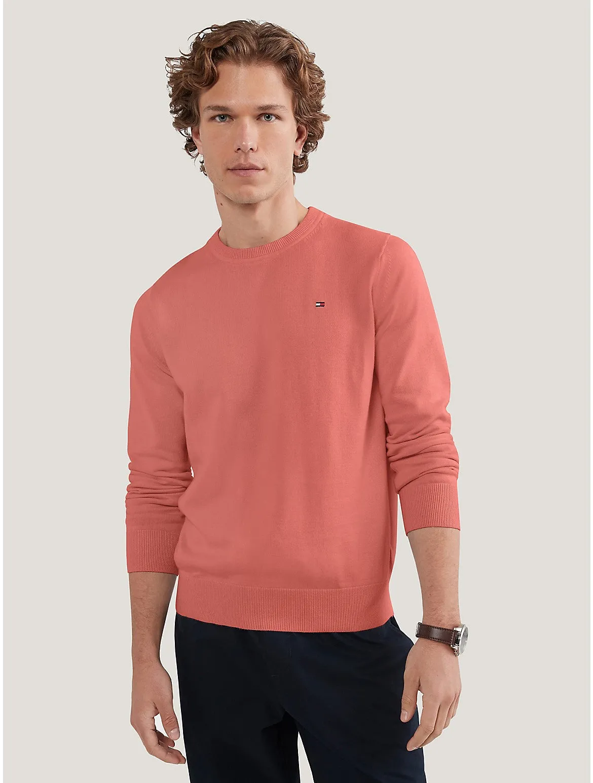 Tommy Hilfiger Men's Flag Logo Crewneck Sweater