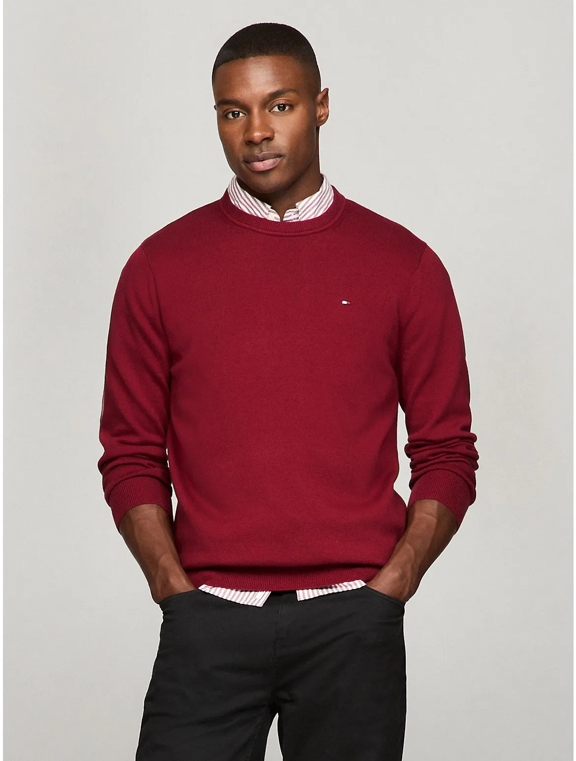 Tommy Hilfiger Men's Flag Logo Crewneck Sweater