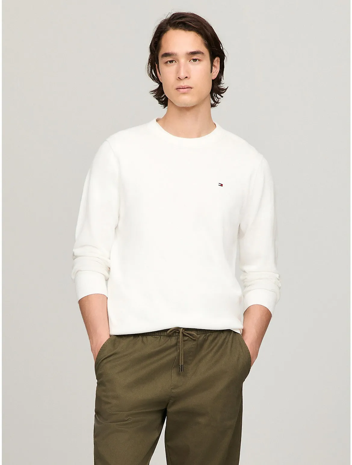 Tommy Hilfiger Men's Flag Logo Crewneck Sweater