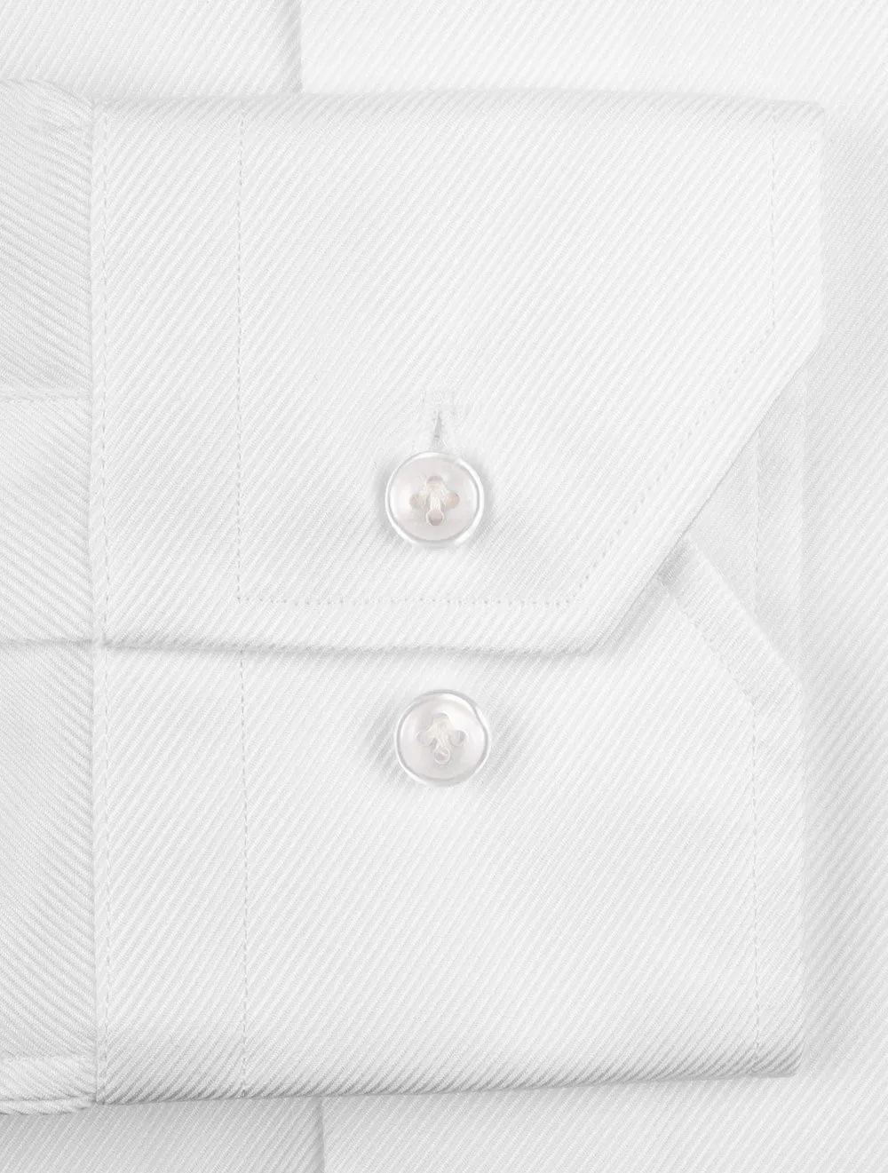 Twill Super Slim Single Cuff White