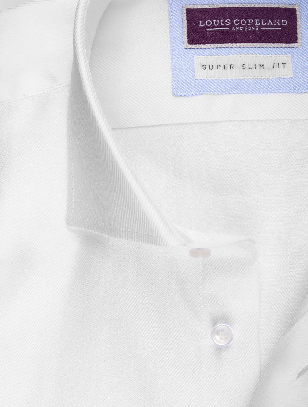 Twill Super Slim Single Cuff White