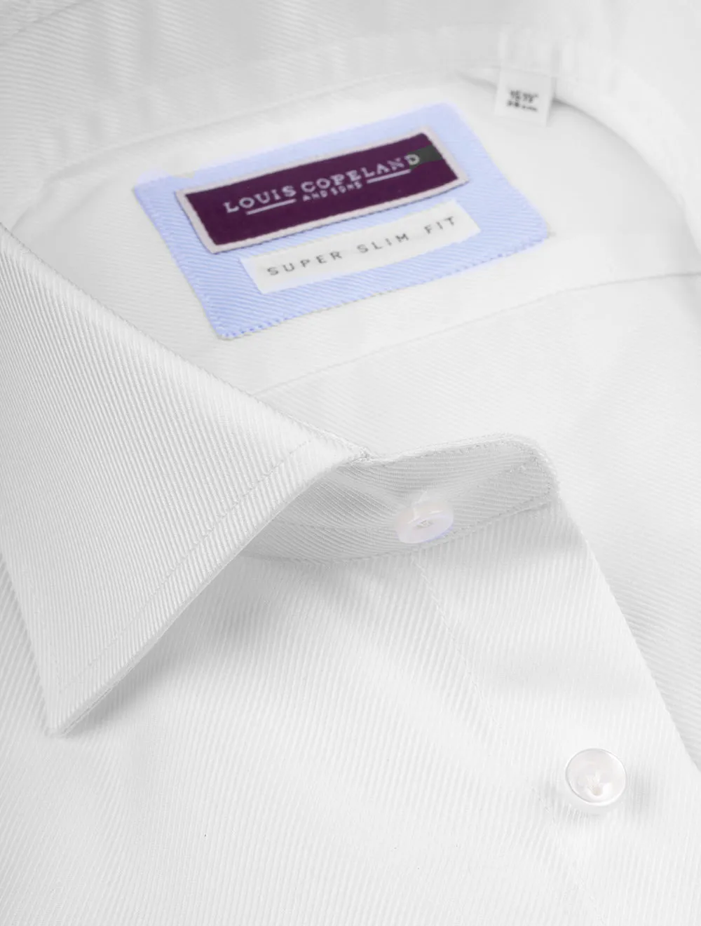 Twill Super Slim Single Cuff White