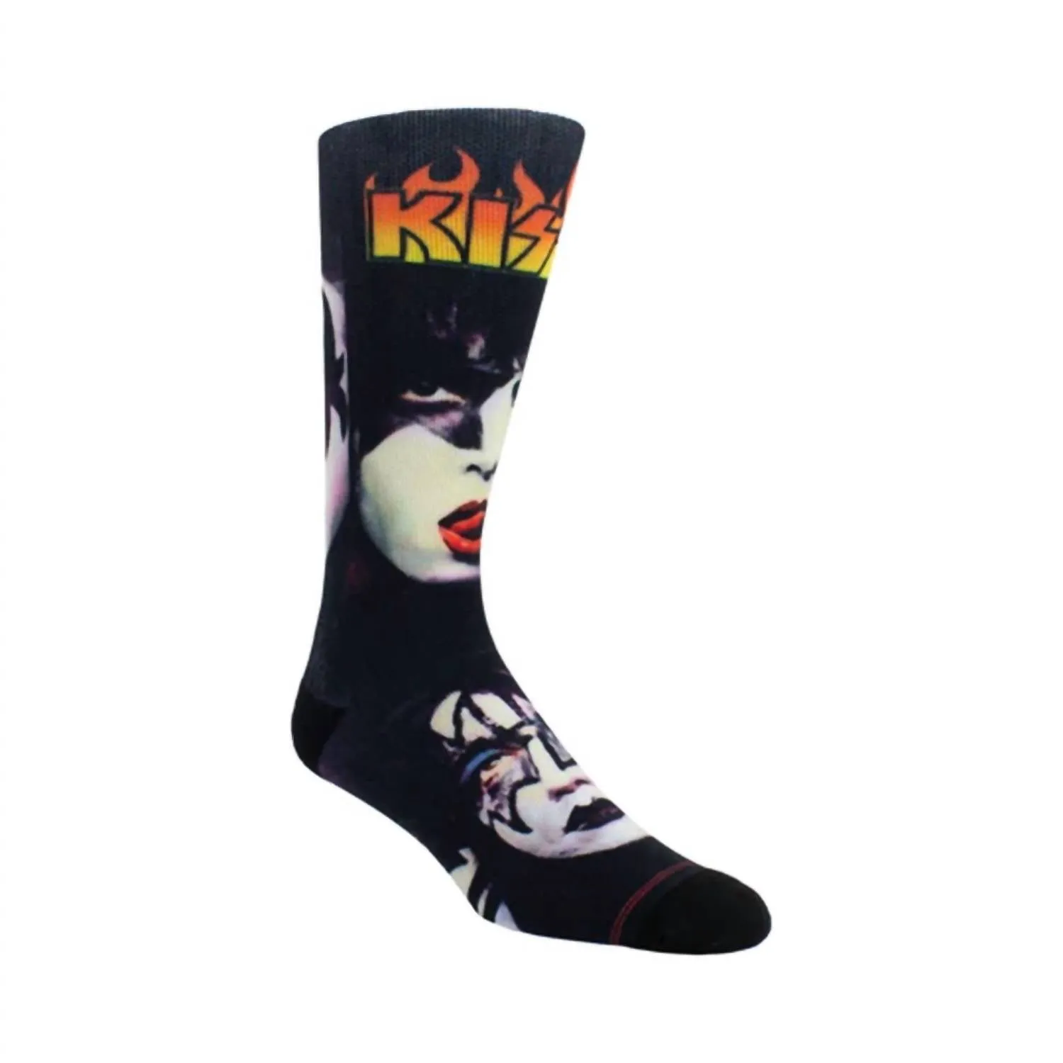 Unisex - Kiss Painted Faces Socks In Black