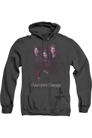 Vampire Diaries Company Of Three Adult Heather Hoodie / Hooded Sweatshirt