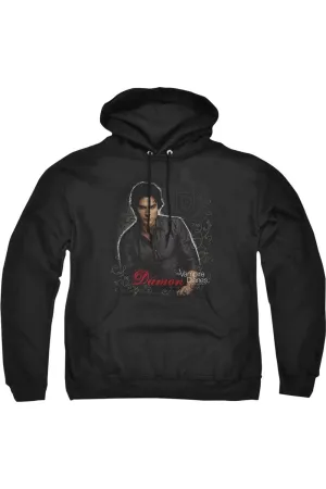 Vampire Diaries Damon Adult Pull Over Hoodie / Hooded Sweatshirt