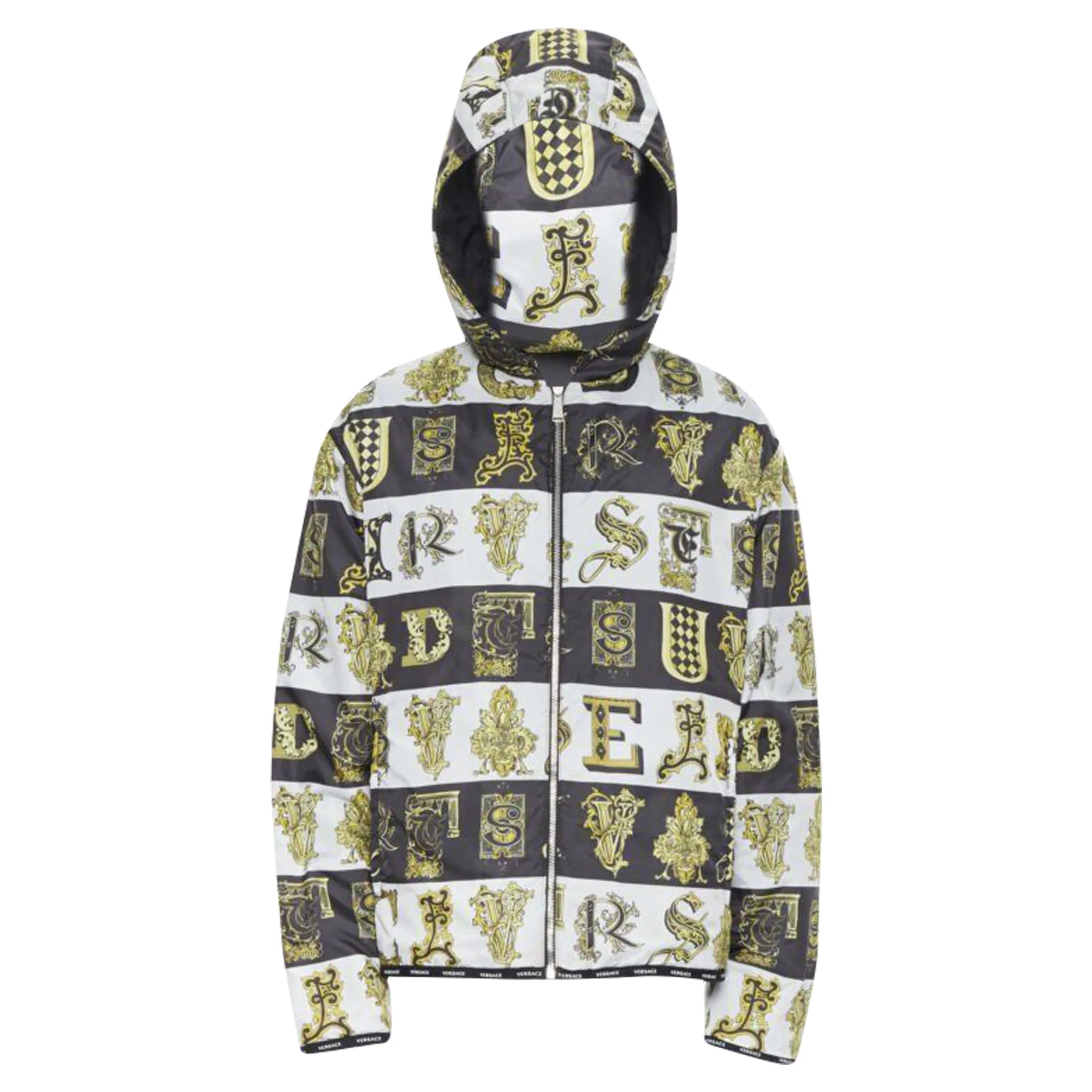Versace Reversible Baroque Alphabet quilted jacket