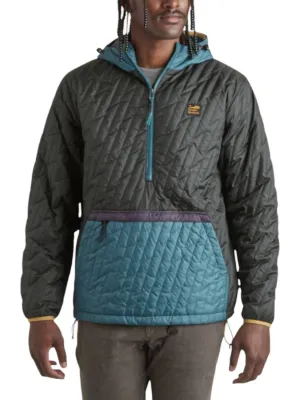 Voltage Quilted Pullover Jacket In Black N' Blue